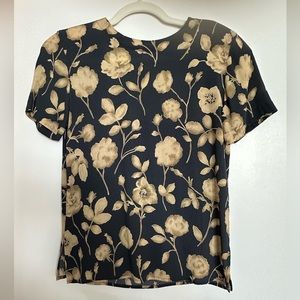 Jones NY flowery blouse with shoulder pads